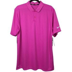Nike Golf Dri-Fit 1/4 Button Collared Pink Pullover Lightweight Polo Shirt L
